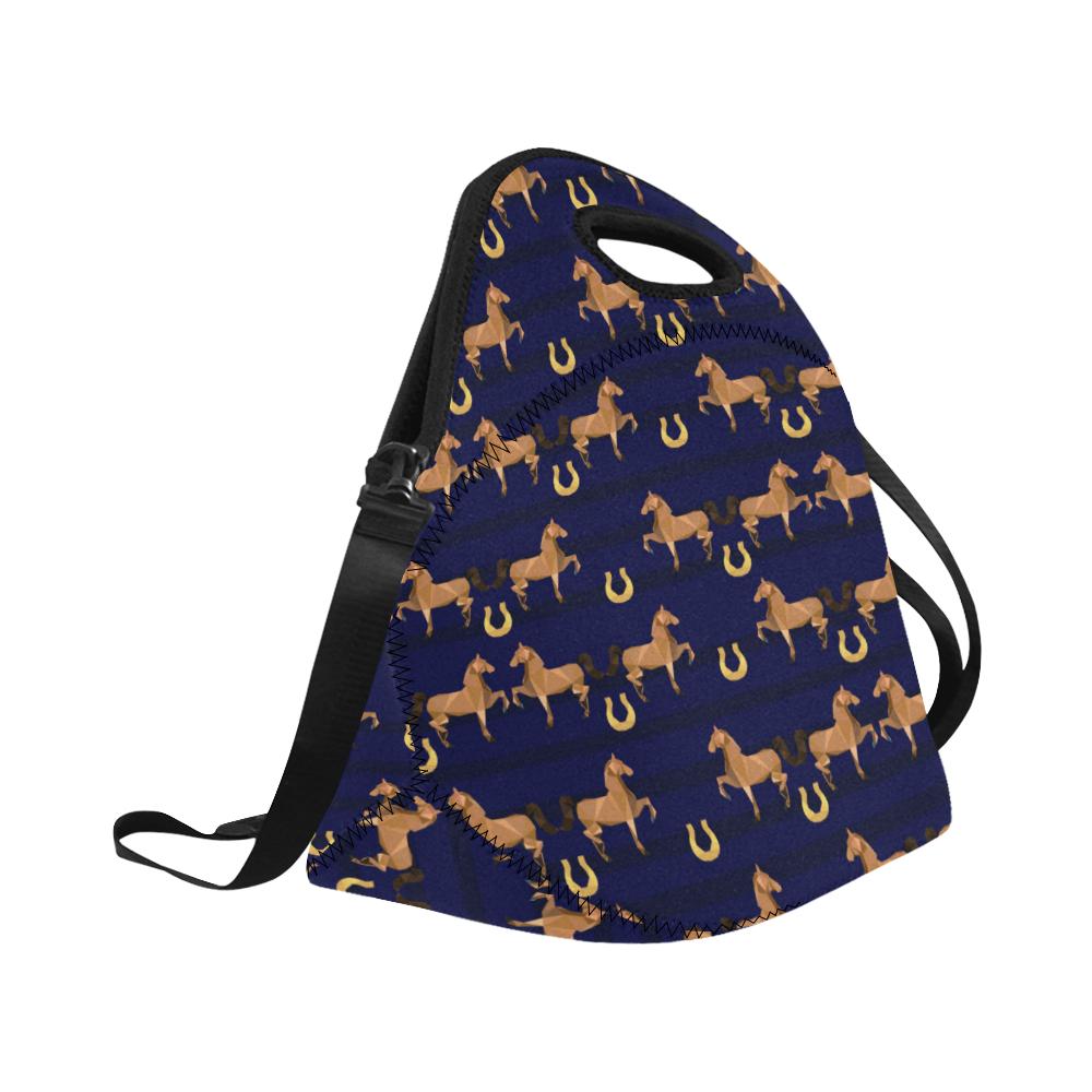 Horse Luxury Themed Pattern Print Neoprene Lunch Bag (Model 1669)(Large)-JTAMIGO.COM