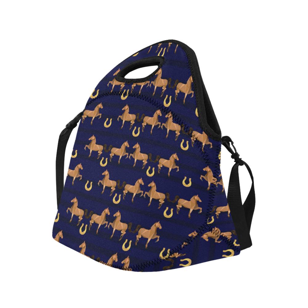 Horse Luxury Themed Pattern Print Neoprene Lunch Bag (Model 1669)(Large)-JTAMIGO.COM