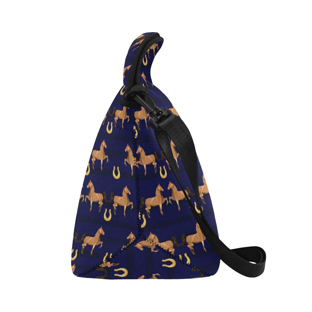 Horse Luxury Themed Pattern Print Neoprene Lunch Bag (Model 1669)(Large)-JTAMIGO.COM