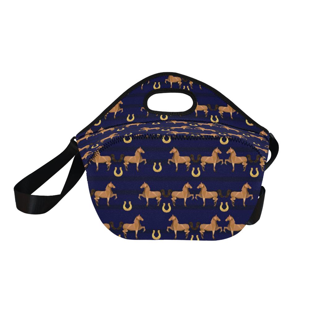 Horse Luxury Themed Pattern Print Neoprene Lunch Bag (Model 1669)(Large)-JTAMIGO.COM