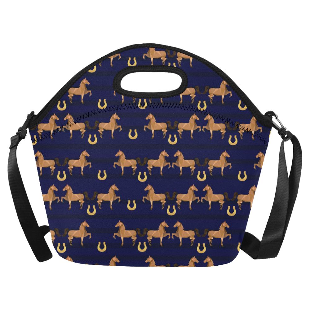 Horse Luxury Themed Pattern Print Neoprene Lunch Bag (Model 1669)(Large)-JTAMIGO.COM