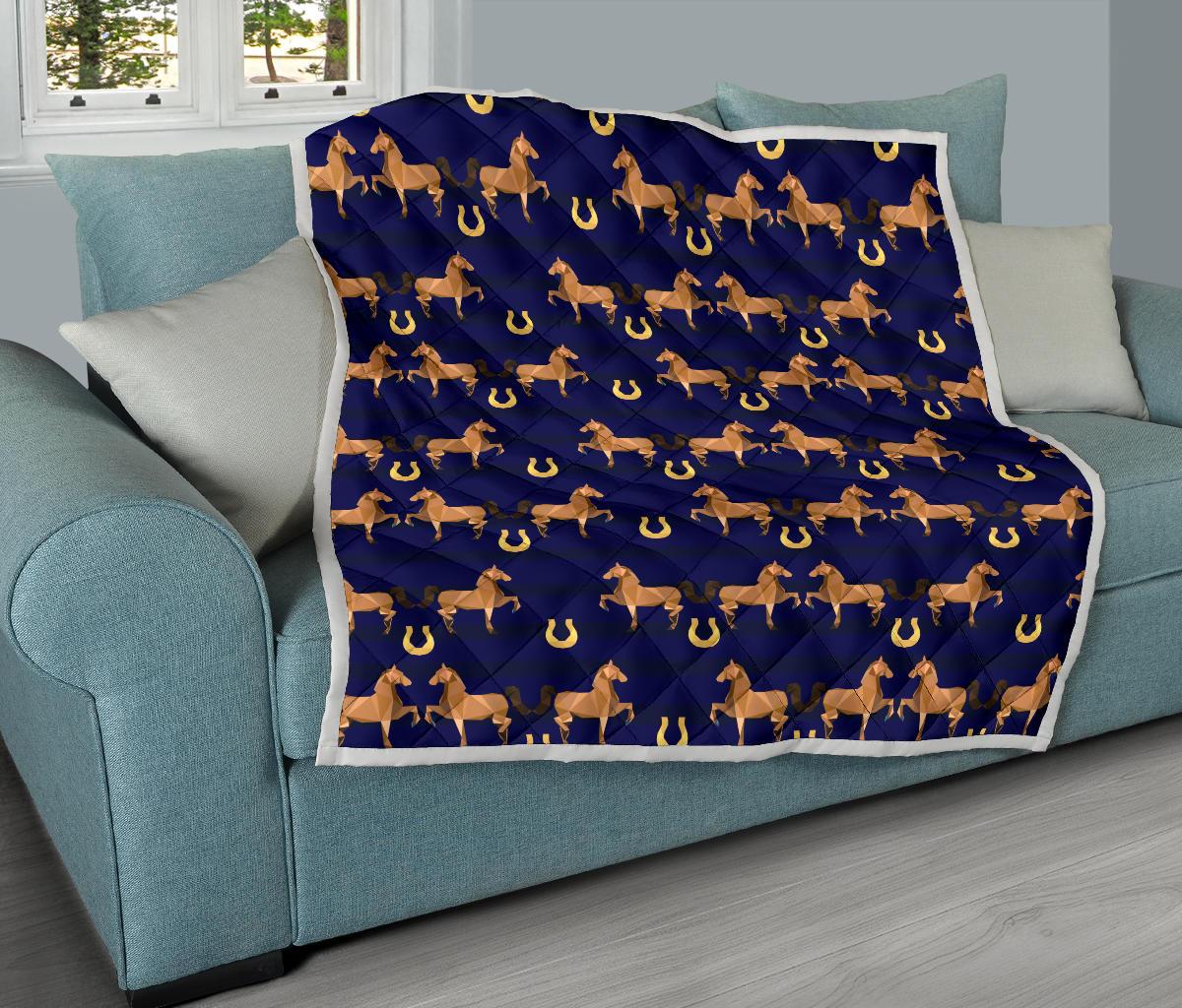 Horse Luxury Themed Pattern Print Premium Quilt-JTAMIGO.COM