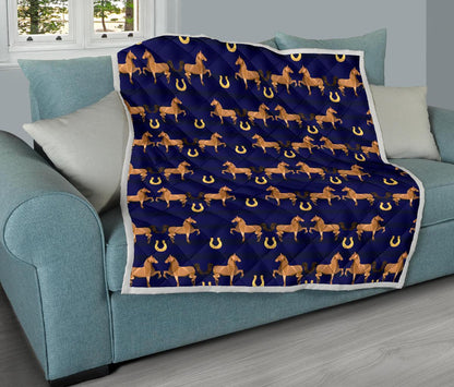 Horse Luxury Themed Pattern Print Premium Quilt-JTAMIGO.COM