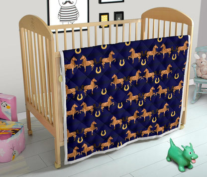 Horse Luxury Themed Pattern Print Premium Quilt-JTAMIGO.COM