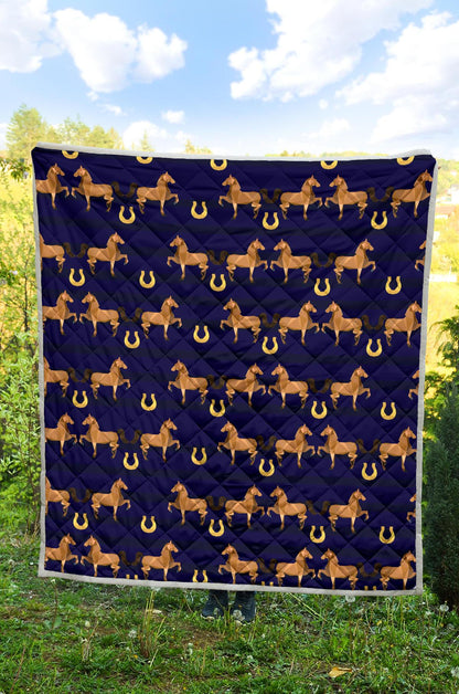 Horse Luxury Themed Pattern Print Premium Quilt-JTAMIGO.COM