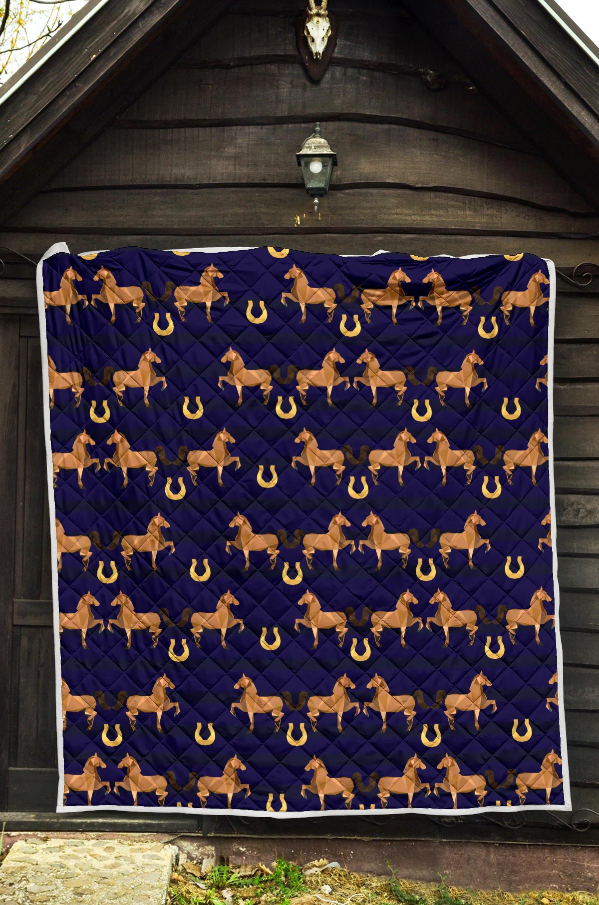 Horse Luxury Themed Pattern Print Premium Quilt-JTAMIGO.COM
