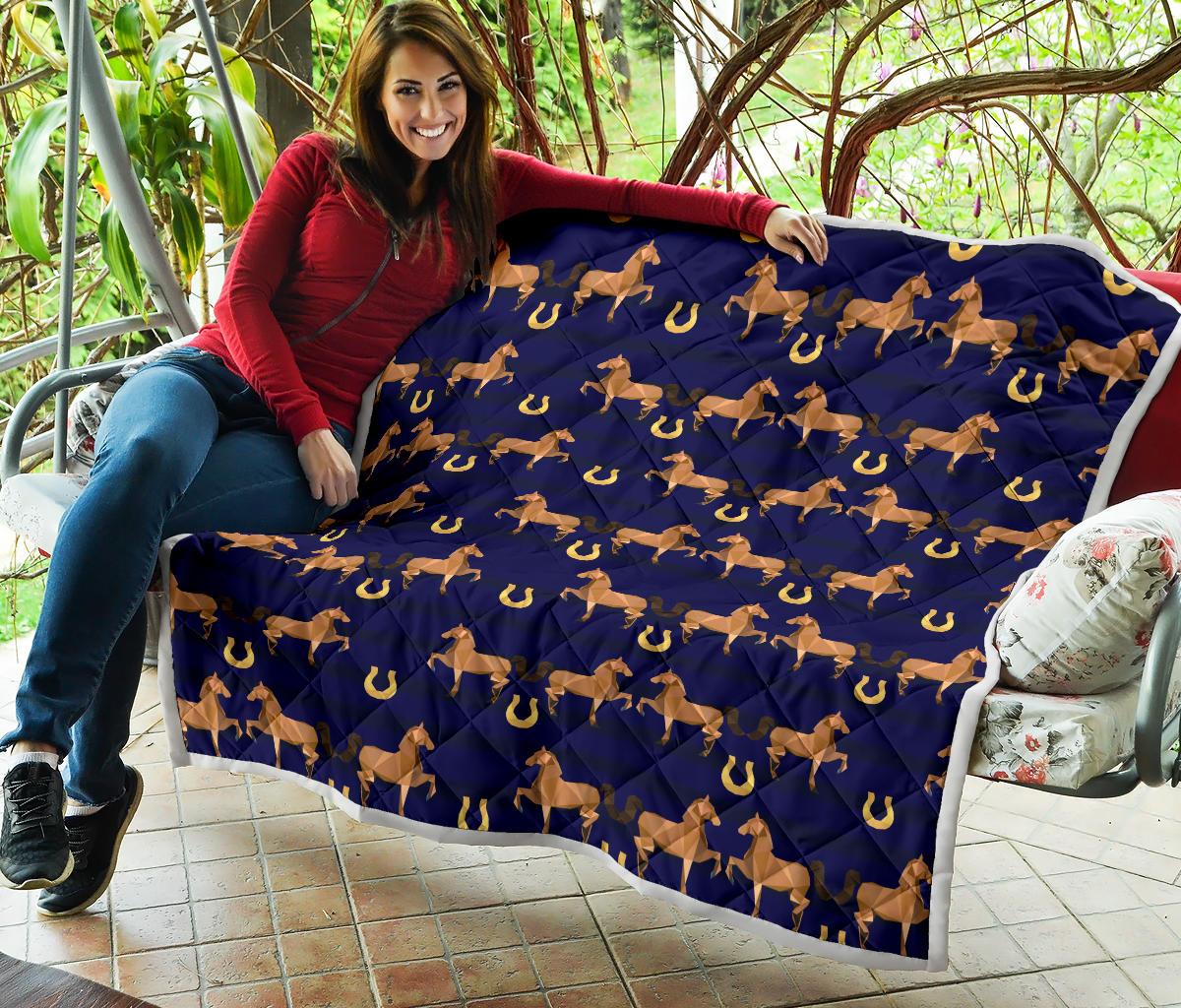 Horse Luxury Themed Pattern Print Premium Quilt-JTAMIGO.COM