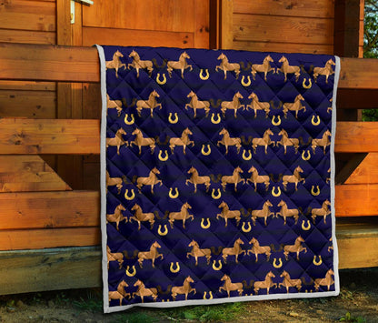 Horse Luxury Themed Pattern Print Premium Quilt-JTAMIGO.COM