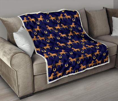 Horse Luxury Themed Pattern Print Premium Quilt-JTAMIGO.COM