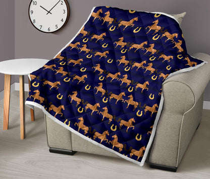 Horse Luxury Themed Pattern Print Premium Quilt-JTAMIGO.COM