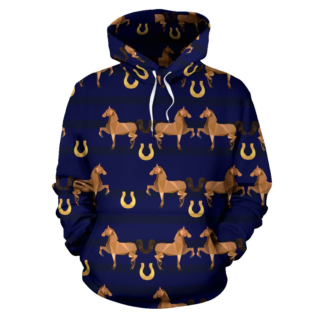 Horse Luxury Themed Pattern Print Pullover Hoodie