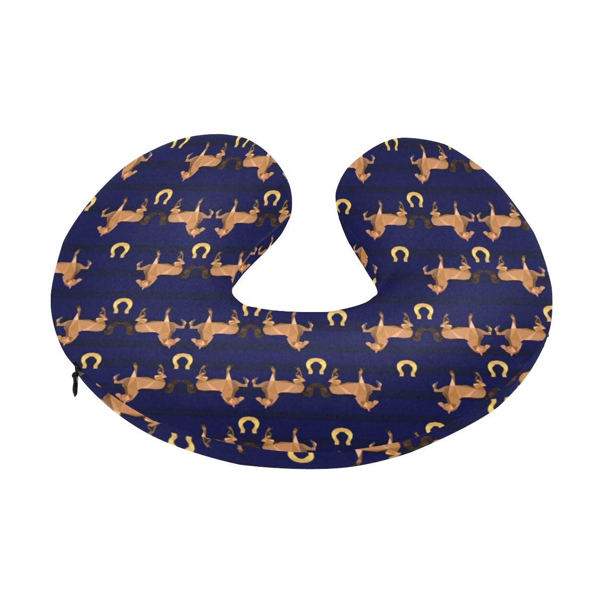 Horse Luxury Themed Pattern Print U-Shaped Travel Neck Pillow-JTAMIGO.COM
