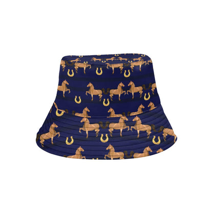 Horse Luxury Themed Pattern Print Unisex Bucket Hat
