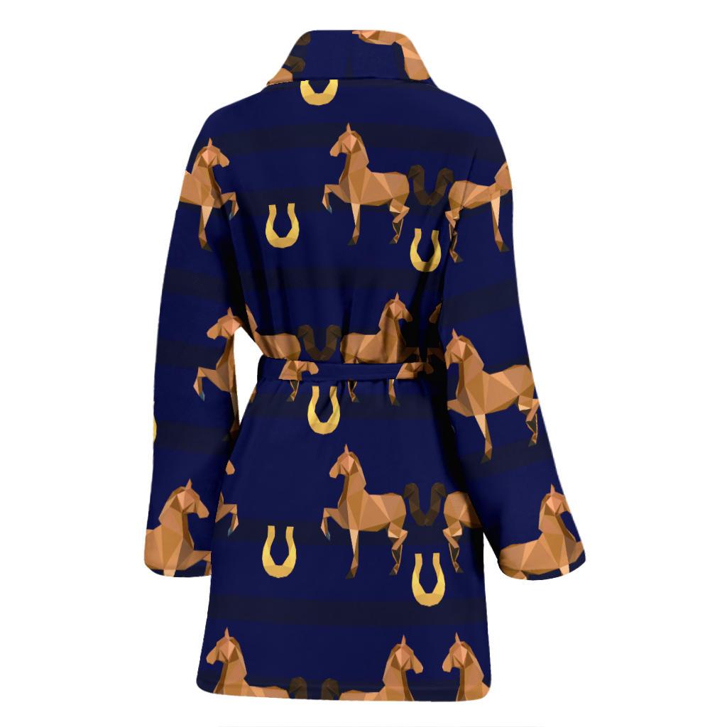 Horse Luxury Themed Pattern Print Women Bath Robe-JTAMIGO.COM