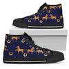 Horse Luxury Themed Pattern Print Women High Top Shoes