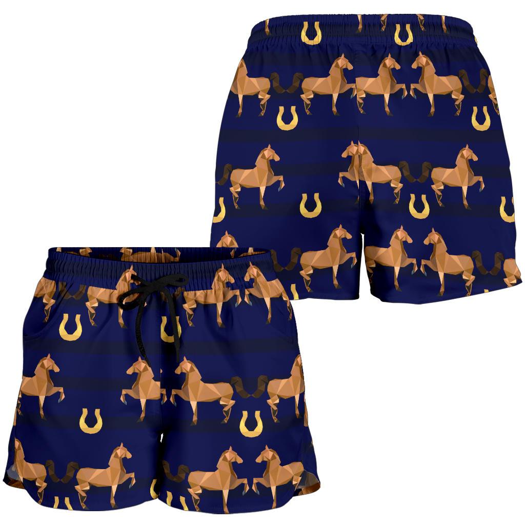 Horse Luxury Themed Pattern Print Women Shorts-JTAMIGO.COM