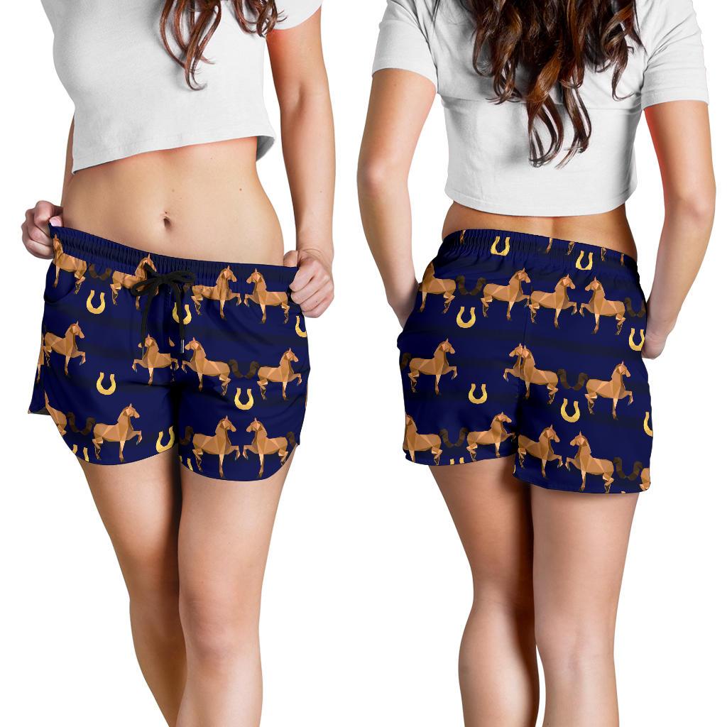 Horse Luxury Themed Pattern Print Women Shorts-JTAMIGO.COM