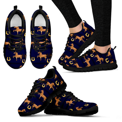 Horse Luxury Themed Pattern Print Women Sneakers Shoes