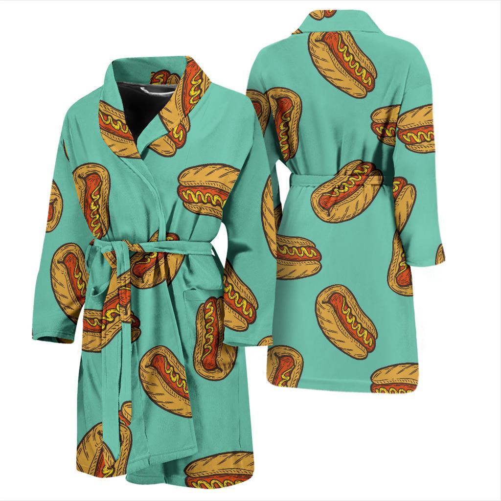 Hot Dog Pattern Print Design 04 Men Bathrobe-JORJUNE.COM