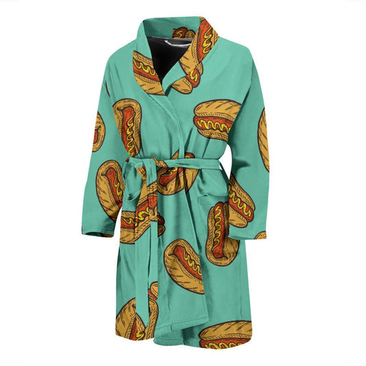 Hot Dog Pattern Print Design 04 Men Bathrobe-JORJUNE.COM