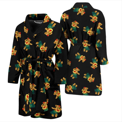 Hula Bear Pattern Print Design 06 Men Bathrobe-JORJUNE.COM