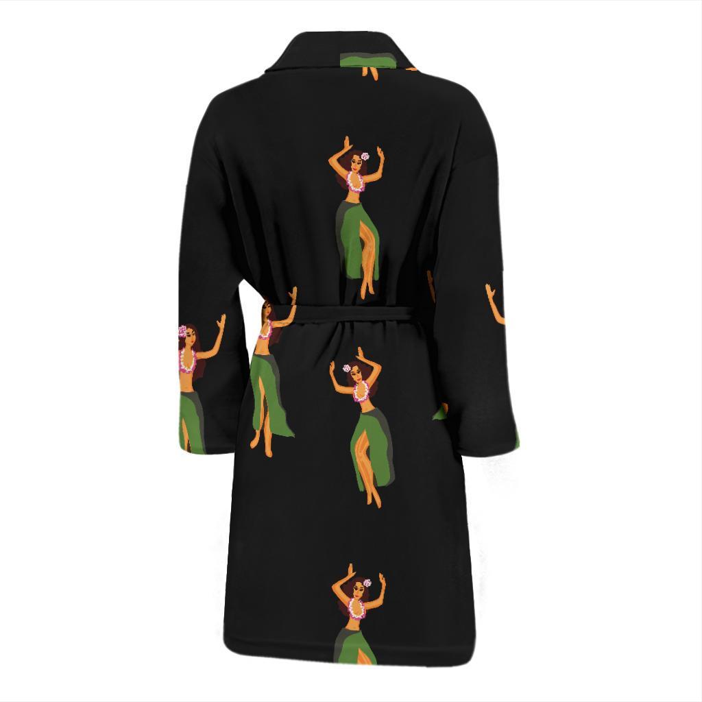 Hula Dancers Girl Pattern Print Design 01 Men Bathrobe-JORJUNE.COM