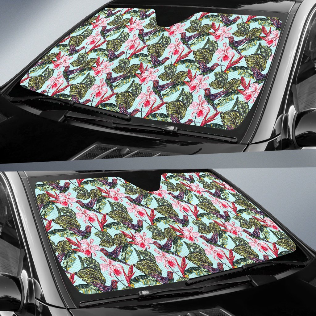 Hummingbird Cute Themed Print Car Sun Shade For Windshield