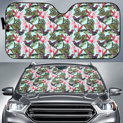 Hummingbird Cute Themed Print Car Sun Shade For Windshield