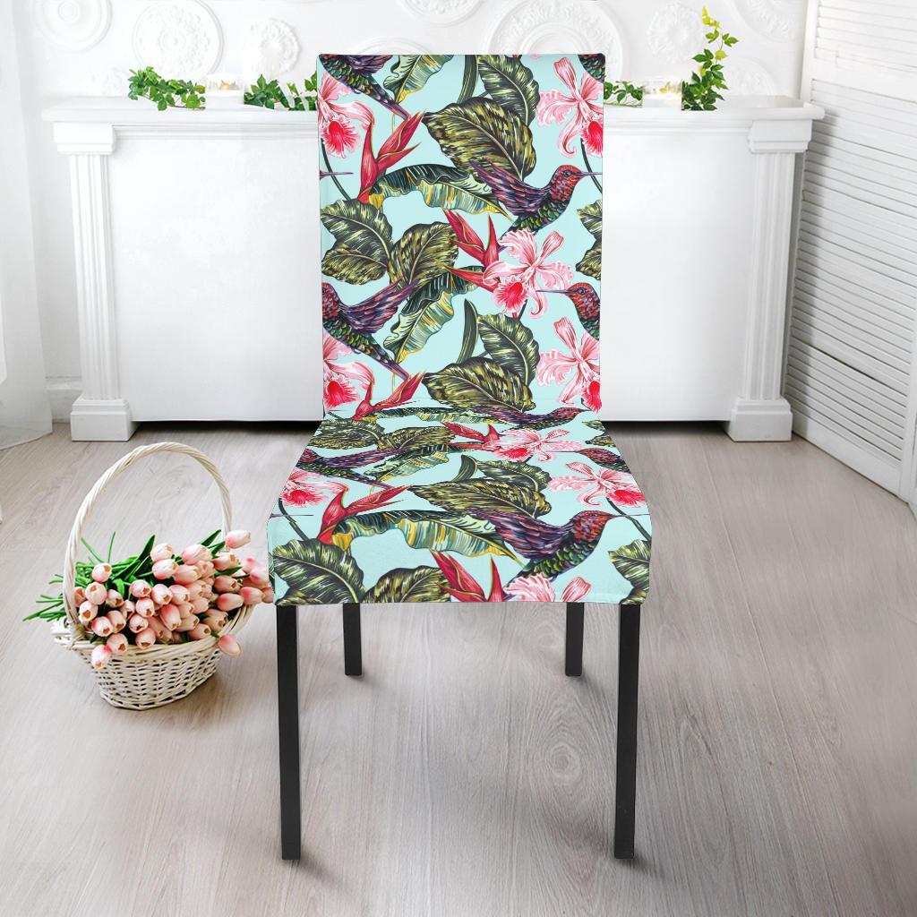 Hummingbird Cute Themed Print Dining Chair Slipcover-JTAMIGO.COM
