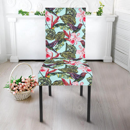 Hummingbird Cute Themed Print Dining Chair Slipcover-JTAMIGO.COM