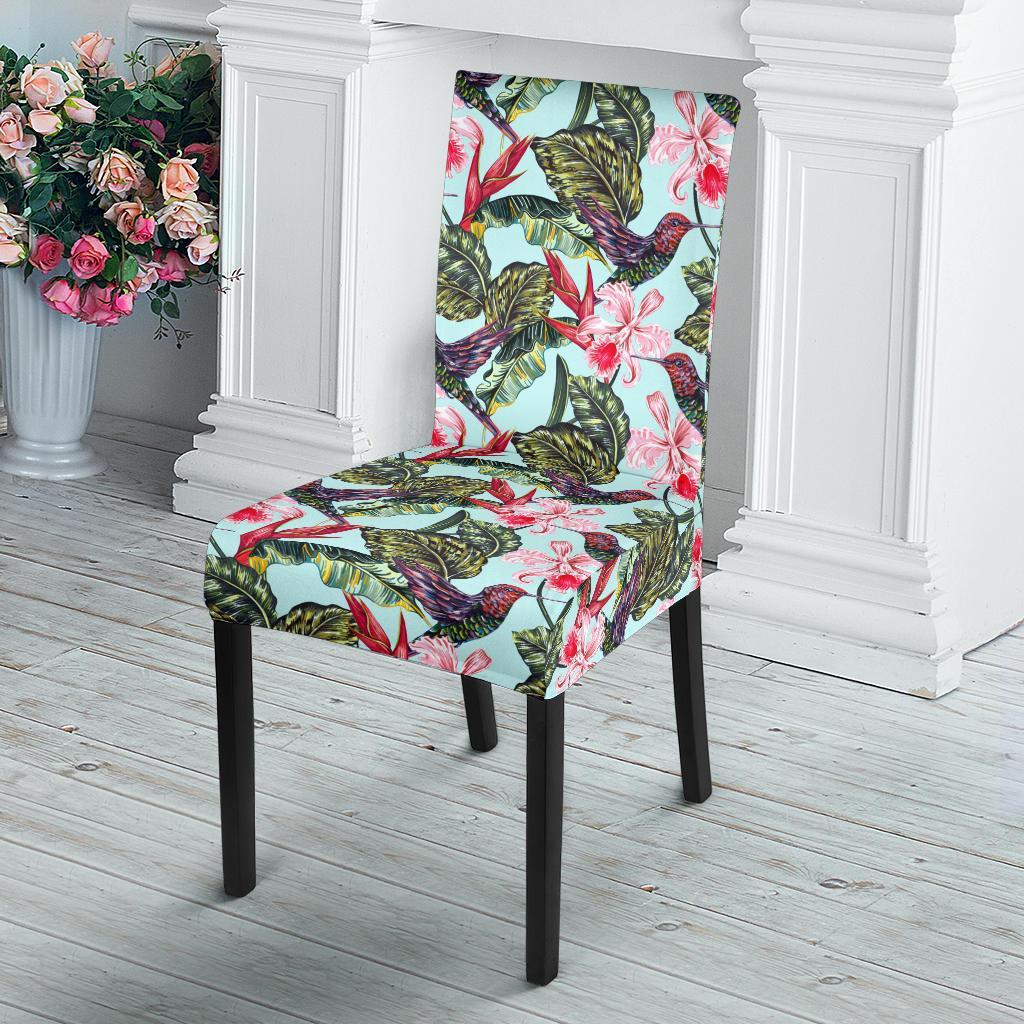 Hummingbird Cute Themed Print Dining Chair Slipcover-JTAMIGO.COM