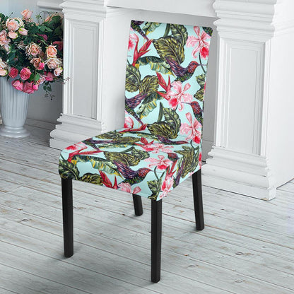 Hummingbird Cute Themed Print Dining Chair Slipcover-JTAMIGO.COM