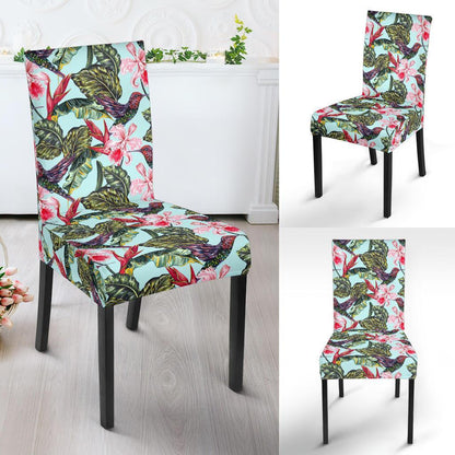 Hummingbird Cute Themed Print Dining Chair Slipcover-JTAMIGO.COM