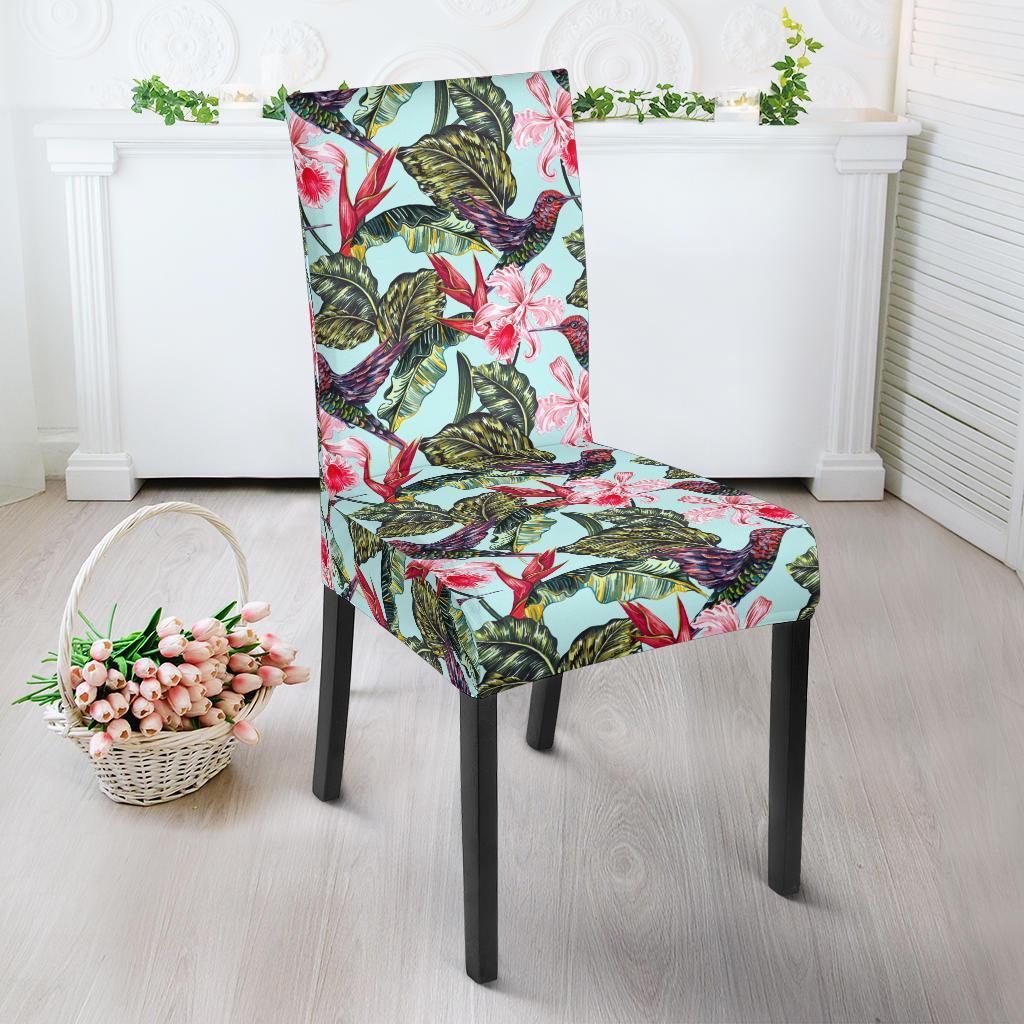Hummingbird Cute Themed Print Dining Chair Slipcover-JTAMIGO.COM