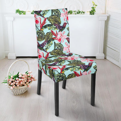 Hummingbird Cute Themed Print Dining Chair Slipcover-JTAMIGO.COM
