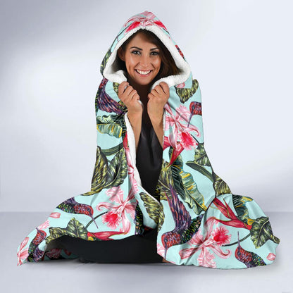 Hummingbird Cute Themed Print Hooded Blanket-JTAMIGO.COM