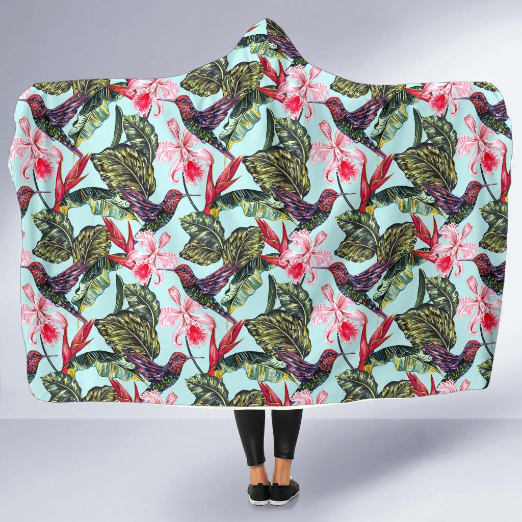 Hummingbird Cute Themed Print Hooded Blanket-JTAMIGO.COM