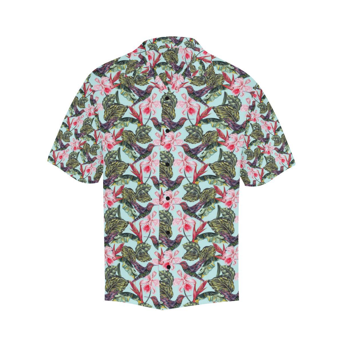Hummingbird Cute Themed Print Men Aloha Hawaiian Shirt