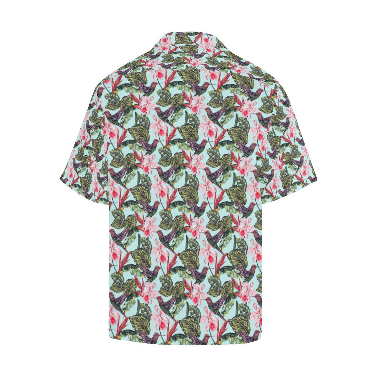 Hummingbird Cute Themed Print Men Aloha Hawaiian Shirt