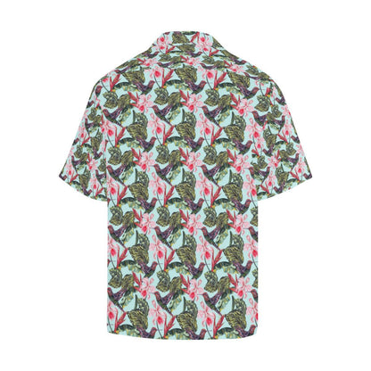 Hummingbird Cute Themed Print Men Aloha Hawaiian Shirt