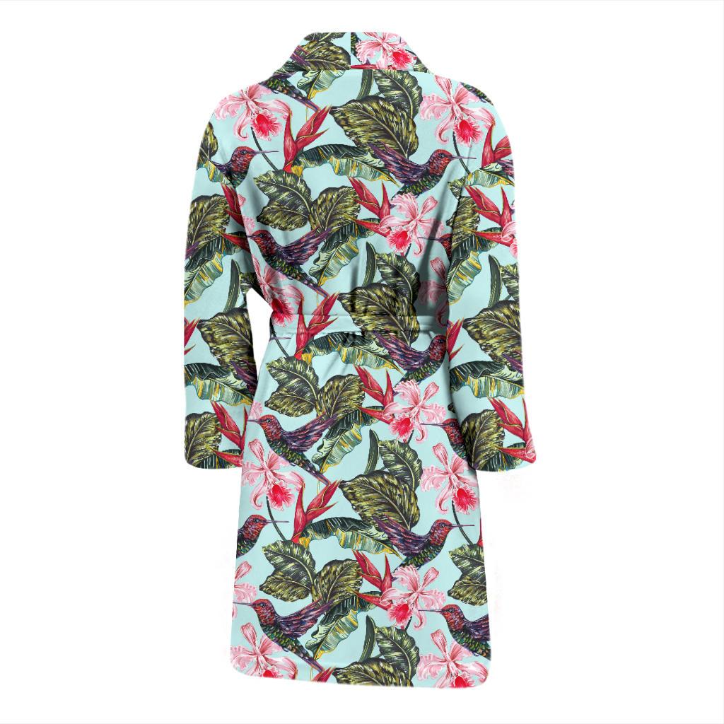 Hummingbird Cute Themed Print Men Bath Robe-JTAMIGO.COM
