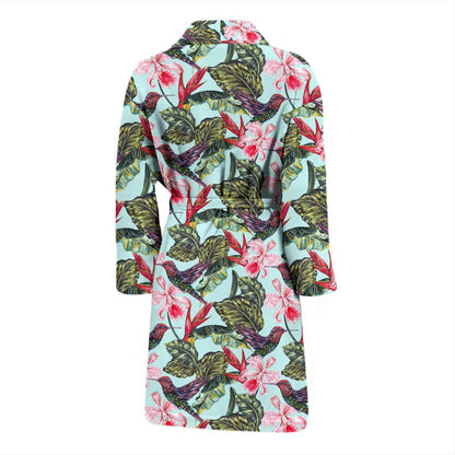 Hummingbird Cute Themed Print Men Bath Robe-JTAMIGO.COM