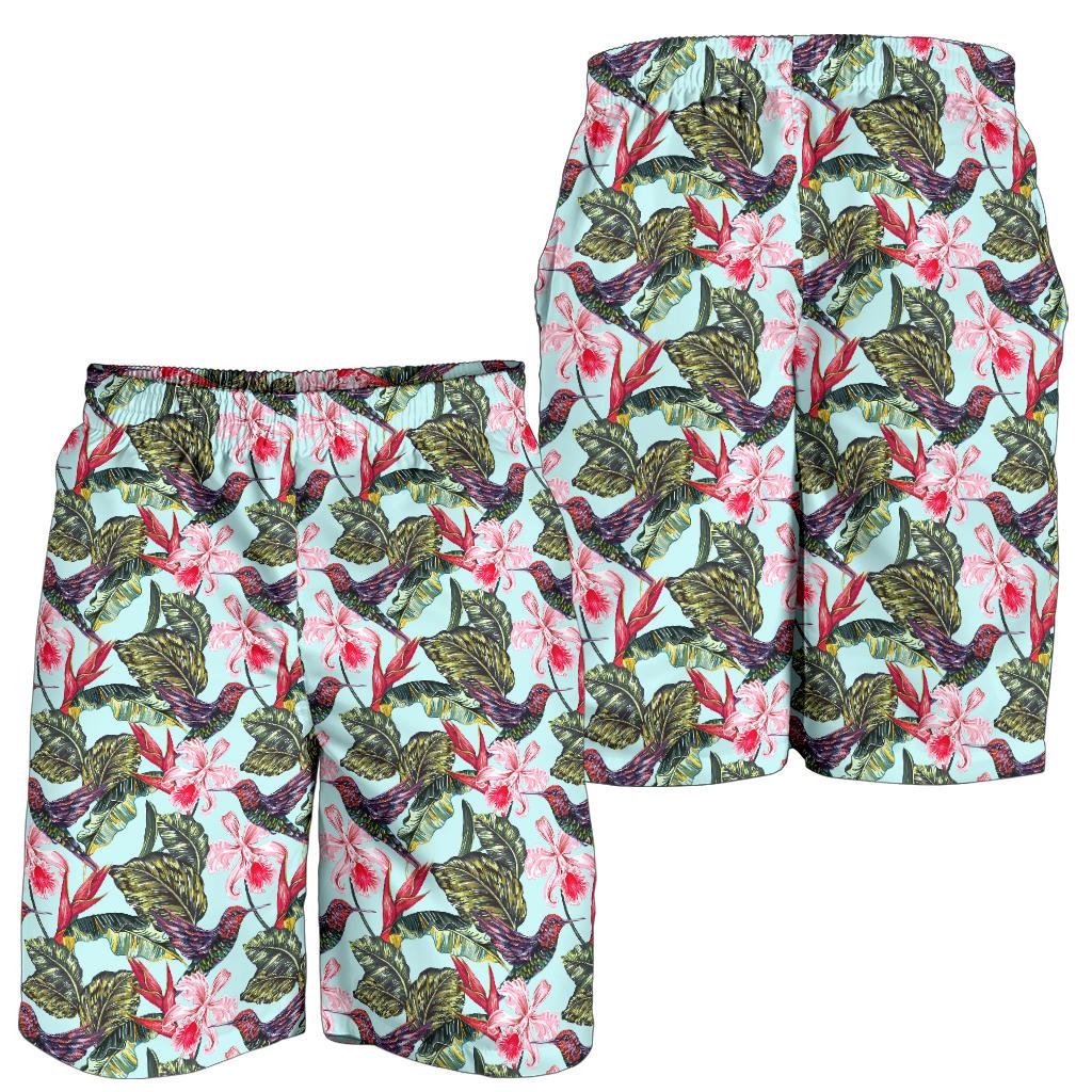 Hummingbird Cute Themed Print Mens Shorts-JTAMIGO.COM