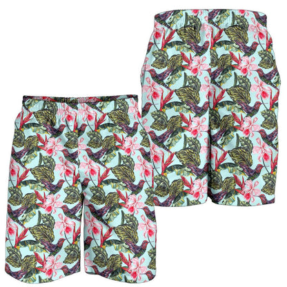 Hummingbird Cute Themed Print Mens Shorts-JTAMIGO.COM