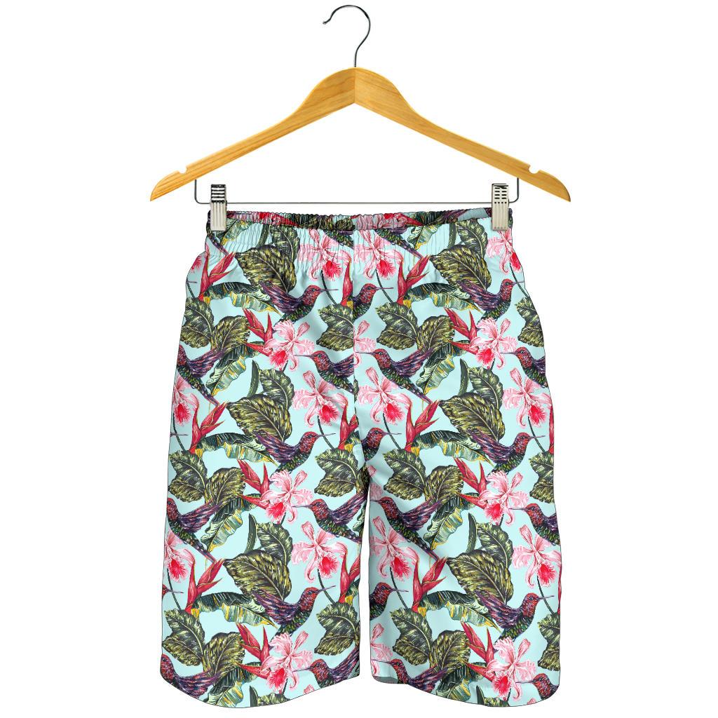 Hummingbird Cute Themed Print Mens Shorts-JTAMIGO.COM