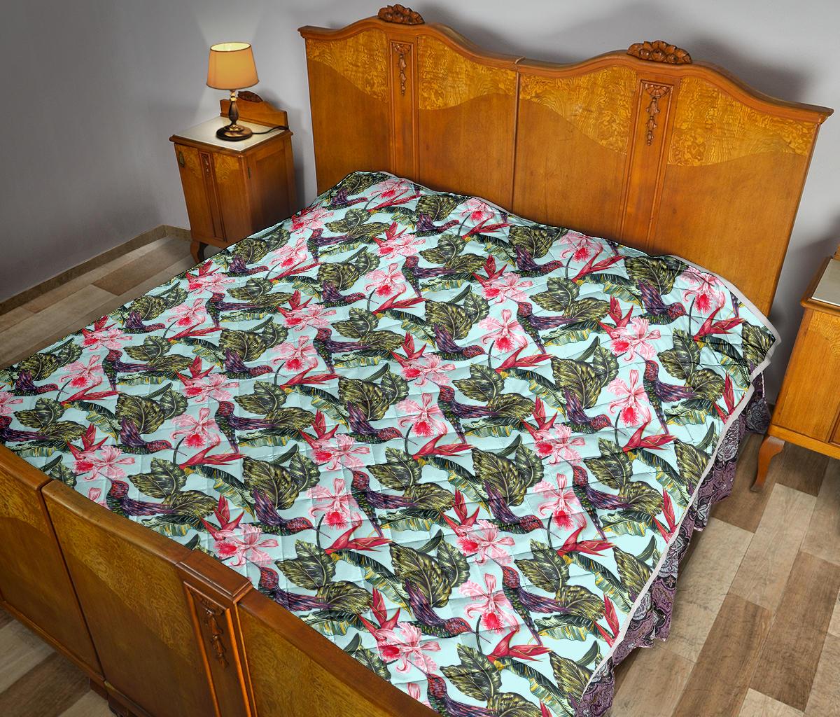 Hummingbird Cute Themed Print Premium Quilt-JTAMIGO.COM