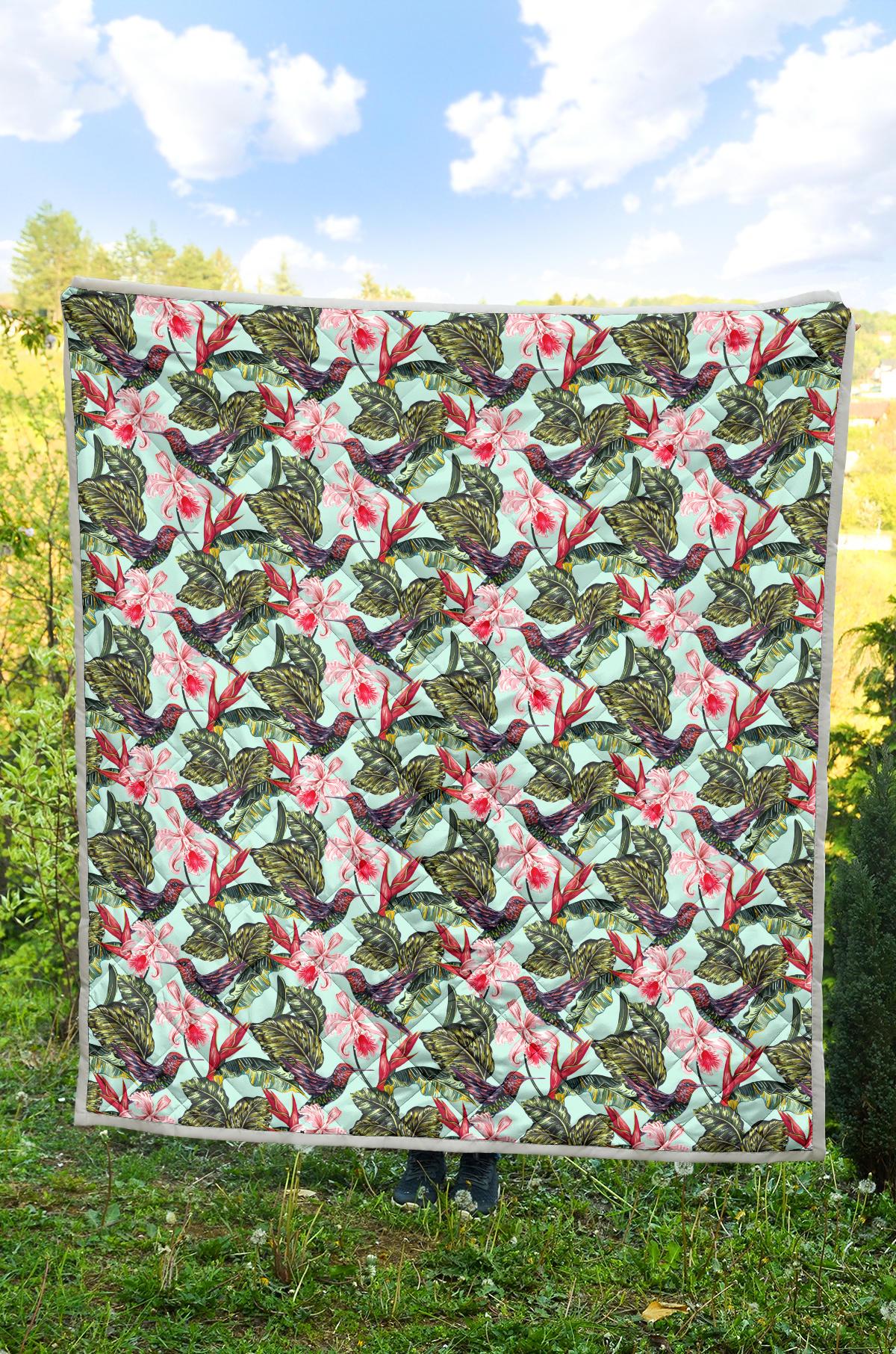 Hummingbird Cute Themed Print Premium Quilt-JTAMIGO.COM