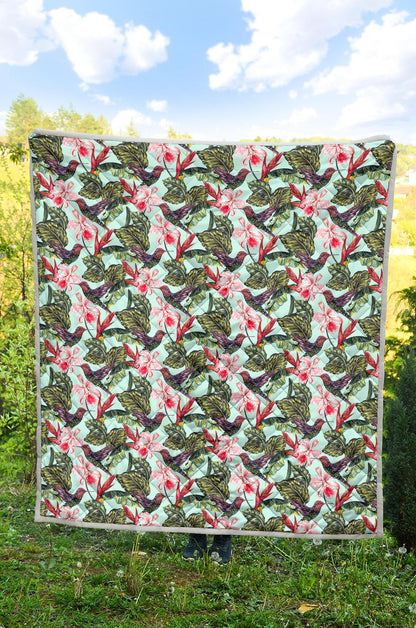 Hummingbird Cute Themed Print Premium Quilt-JTAMIGO.COM