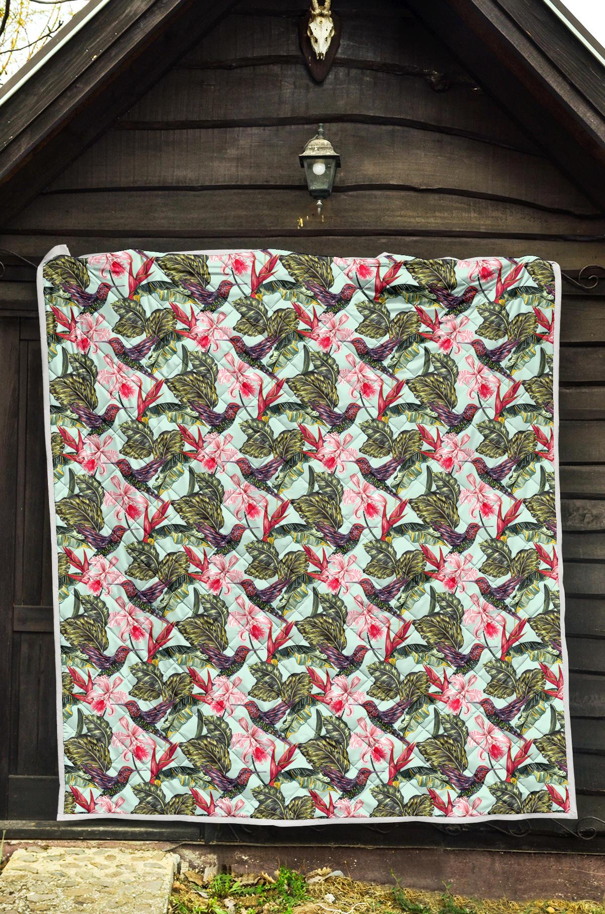 Hummingbird Cute Themed Print Premium Quilt-JTAMIGO.COM