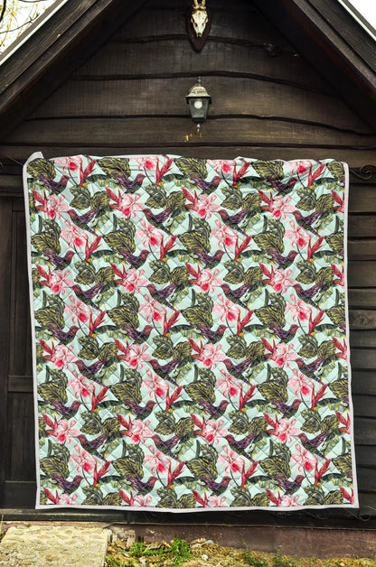 Hummingbird Cute Themed Print Premium Quilt-JTAMIGO.COM